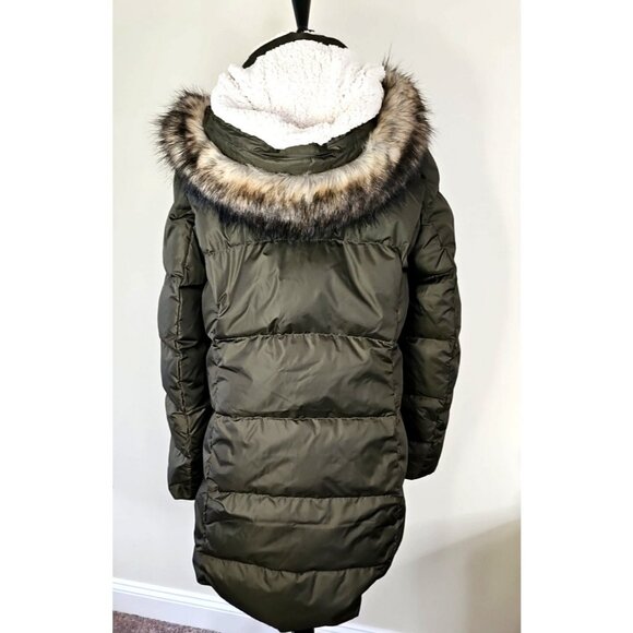 Eddie Bauer Lodge Cascadian Down Parka Jacket Womens TXL Winter Sherpa Fur GRN - Picture 6 of 12